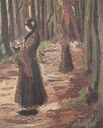 Vincent Van Gogh Tow Women in the Woods (nn04) china oil painting reproduction